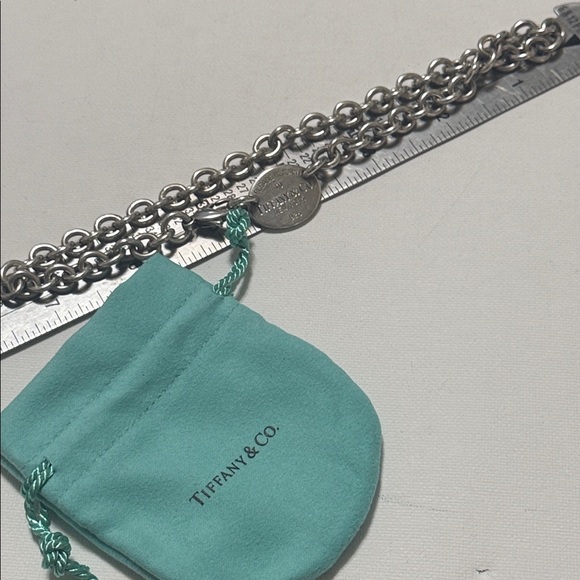 Please Return to Tiffany&Co. Choker 925 Sterling Silver 15’ Necklace W/ Pouch - Picture 11 of 17